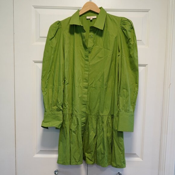LaRoque Size M Green Button Down Dress - Picture 3 of 7